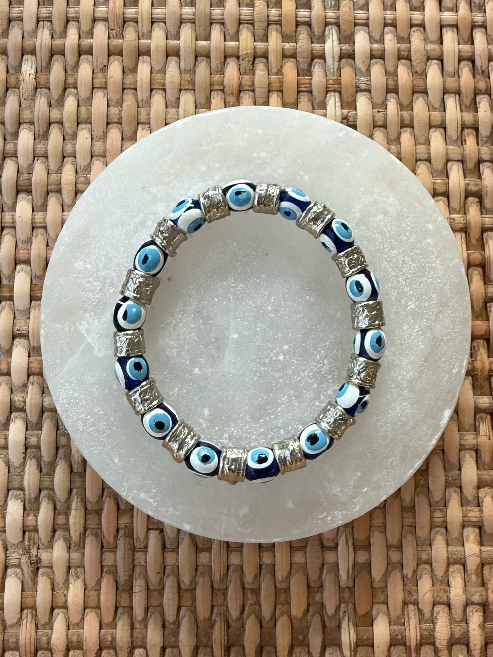 Vintage Evil Eye Bead Stretch Bracelet